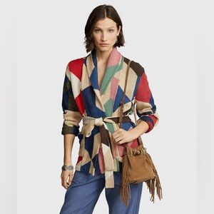 Ralph Lauren Pola Suede Leather Tan brown fringe Bag